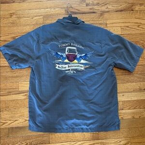 Tommy Bahama Da Vine Intervention Shirt Embroidered Wine Glass